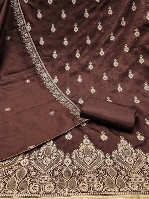 Jalpari Cotton Embroidered Unstitched Dress Material with Dupatta 2