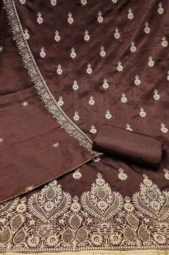Jalpari Cotton Embroidered Unstitched Dress Material with Dupatta