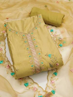Embroidered Pure Cotton Unstitched Dress Material 1