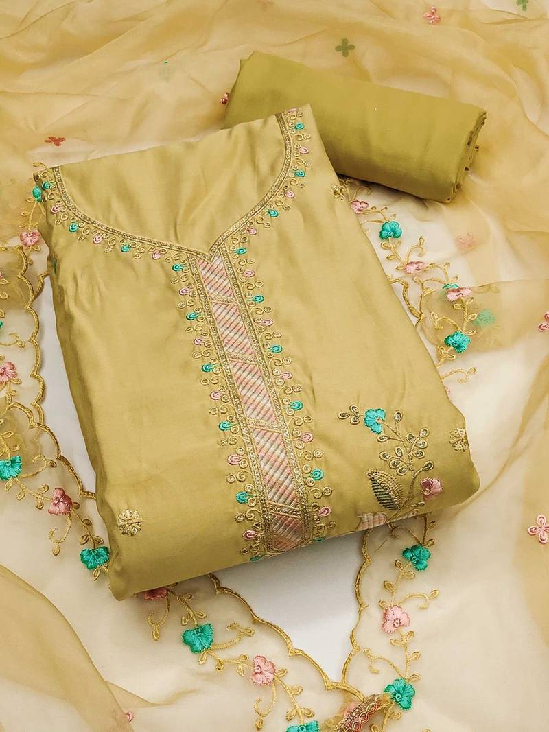 Embroidered Pure Cotton Unstitched Dress Material