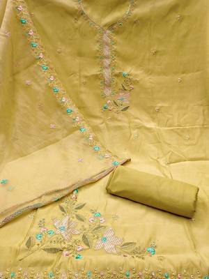Embroidered Pure Cotton Unstitched Dress Material 2