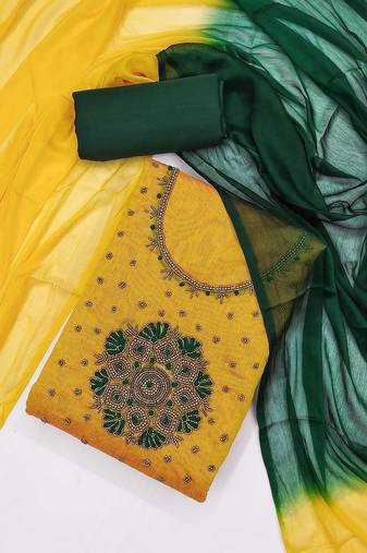 Embellished Unstitched Dress Material