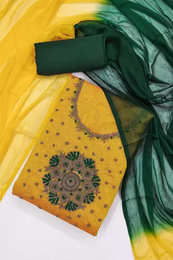 Embellished Unstitched Dress Material