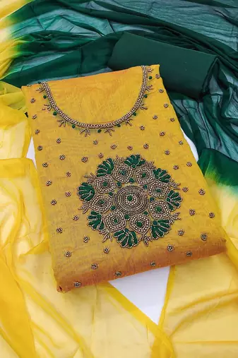 Embellished Unstitched Dress Material
