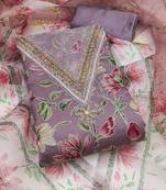 Embroidered Organza Unstitched Dress Material