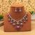 Vivid royal rani color american diamond necklace set ideal for grand wedding ceremonies