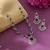 Majestic sapphire blue color american diamond necklace set for special occasion attire