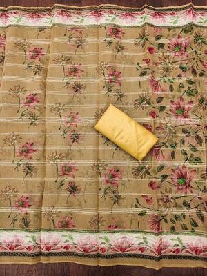 Embroidered Organza Unstitched Dress Material 3