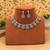 Sparkling diamond silver color american diamond necklace set perfect for receptions