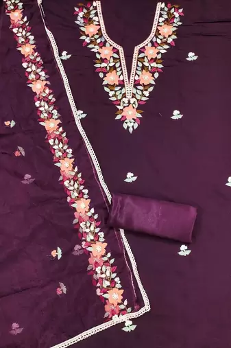 Women Embroidered Unstitched Dress Material