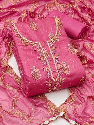 embellished unstitched dress material 2