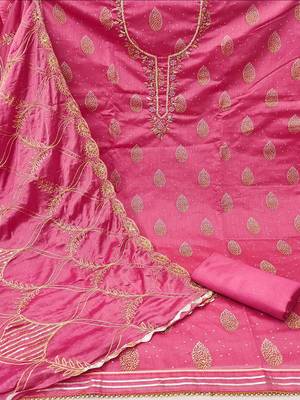 embellished unstitched dress material 3