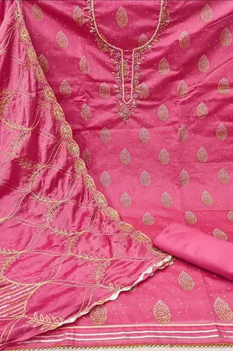 Embellished Unstitched Dress Material