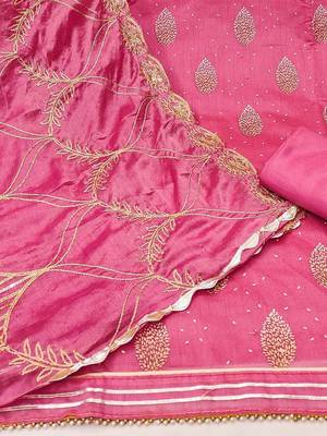 embellished unstitched dress material 4