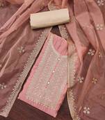 floral embroidered zari work unstitched dress material