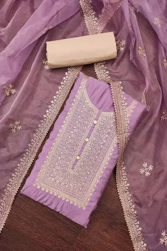 Floral Embroidered Unstitched Dress Material
