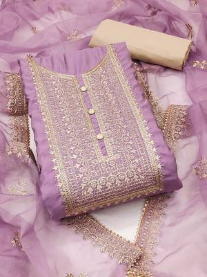 Floral Embroidered Unstitched Dress Material 2