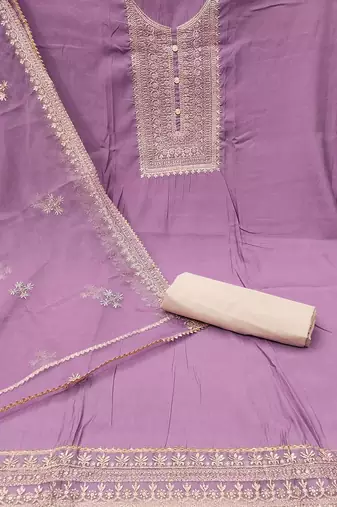 Floral Embroidered Unstitched Dress Material