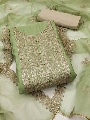 Floral Embroidered Unstitched Dress Material 2