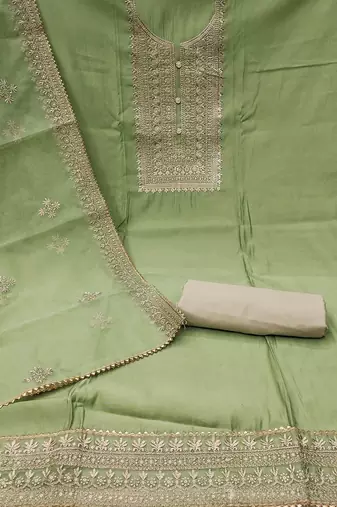Floral Embroidered Unstitched Dress Material