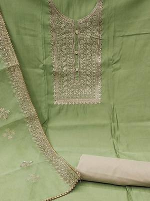 Floral Embroidered Unstitched Dress Material 4