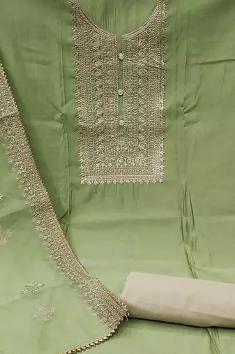 Floral Embroidered Unstitched Dress Material