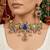 Chic royal multi color sabyasachi inspired russian stone necklace set for parties