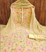 Embroidered Thread Work Sequined Unstitched Dress Material