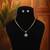 Pure snow white color american diamond pendant set for elegant minimalist outfits