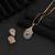 Vivid hot rani color american diamond pendant set designed for sangeet celebrations