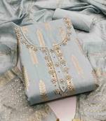 floral embroidered sequinned unstitched dress material