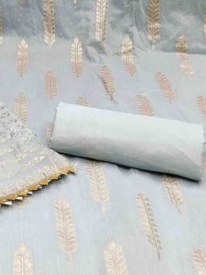 floral embroidered sequinned unstitched dress material 4