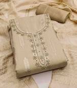 ethnic motifs woven design beads and stones unstitched dress material