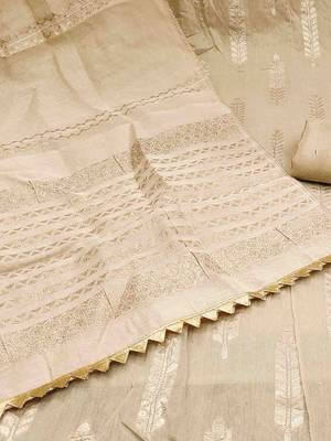 ethnic motifs woven design beads and stones unstitched dress material 5