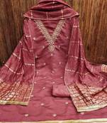 ethnic motifs embroidered sequinned unstitched dress material