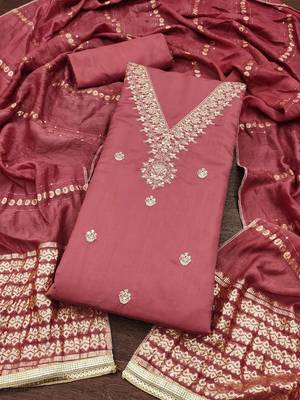 ethnic motifs embroidered sequinned unstitched dress material 3