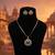 Charming deep rani color american diamond pendant set created for festive wear