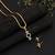 Radiant sheen gold color american diamond pendant set designed for evening celebrations