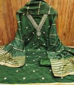 ethnic motifs embroidered sequinned unstitched dress material