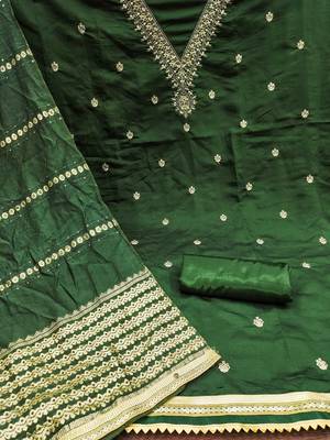 ethnic motifs embroidered sequinned unstitched dress material 4