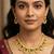Vibrant dual rani & green color matte gold necklace set for traditional events