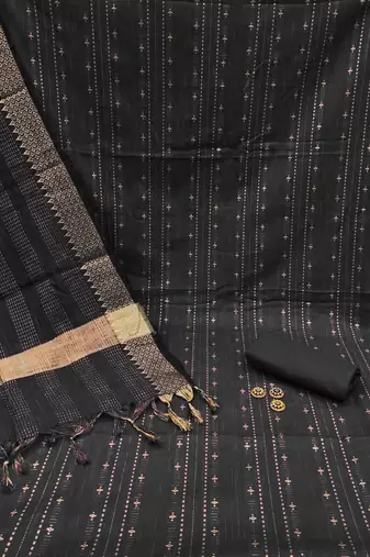 ethnic motifs woven design unstitched dress material
