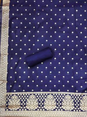 geometric woven design zari unstitched dress material 4