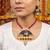Handwoven folk multi color fabric handcraft necklace set tailored for sangeet gatherings
