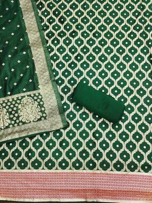 geometric woven design zari unstitched dress material 3