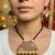 Artisanal unique multi color fabric handcraft necklace set designed for creative outfits