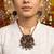 Vibrant handcrafted multi color fabric handcraft necklace set created for sangeet parties