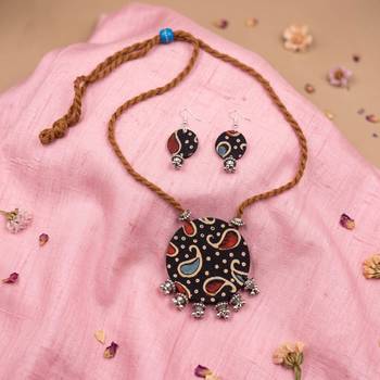 Vibrant handcrafted multi color fabric handcraft necklace set created for sangeet parties 2