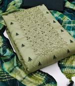 floral embroidered unstitched dress material