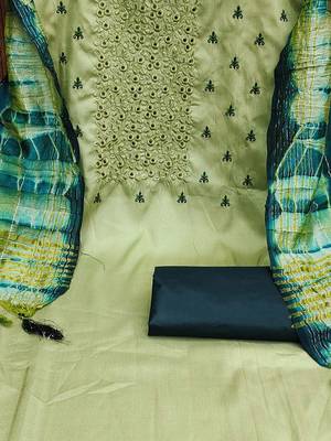 floral embroidered unstitched dress material 3